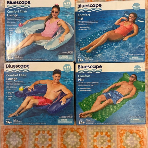 Blue scape Swimming Pool Comfort Chair And Comfort Mat BRAND NEW 4 items - Picture 4 of 4